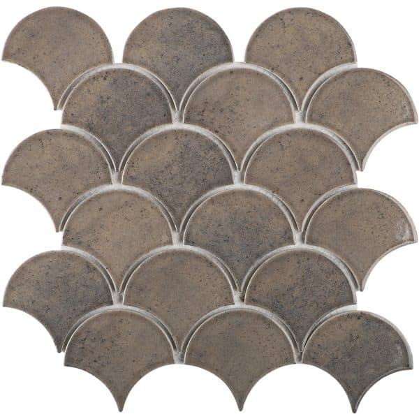 Mosaikmatte Castello Fächer Keramik Grau 29