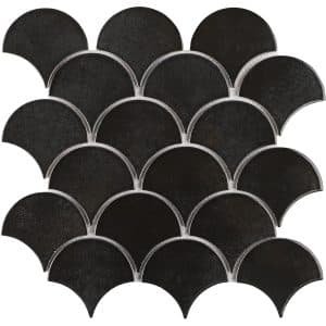 Mosaikmatte Castello Fächer Keramik Schwarz 29