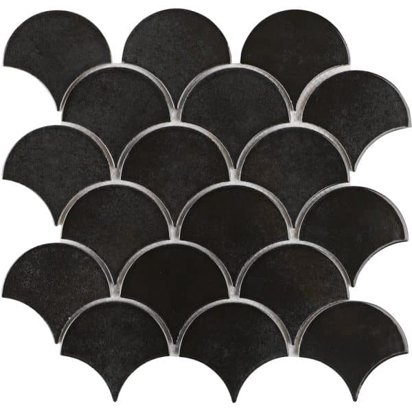 Mosaikmatte Castello Fächer Keramik Schwarz 29