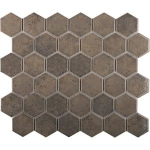 Mosaikmatte Castello Hexagon Keramik Grau 32 cm x 28 cm