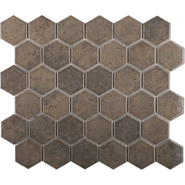 Mosaikmatte Castello Hexagon Keramik Grau 32 cm x 28 cm