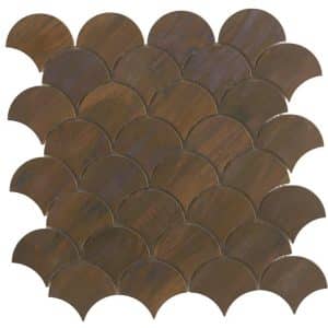 Mosaikmatte Fächer Metall Kupfer 29 cm x 30 cm