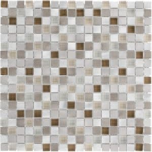 Mosaikmatte Glas & Aluminium Beige brushed 30 cm x 30 cm