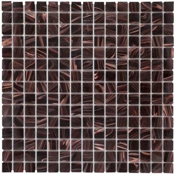 Mosaikmatte Glas Kupfer Dunkelbraun 33 cm x 33 cm