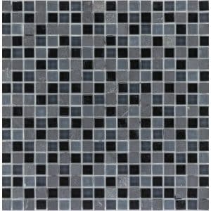 Mosaikmatte Glas & Marmor Black 30 cm x 30 cm