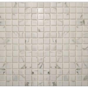 Mosaikmatte Glas Marmor Schwarz Weiß 33 cm x 33 cm