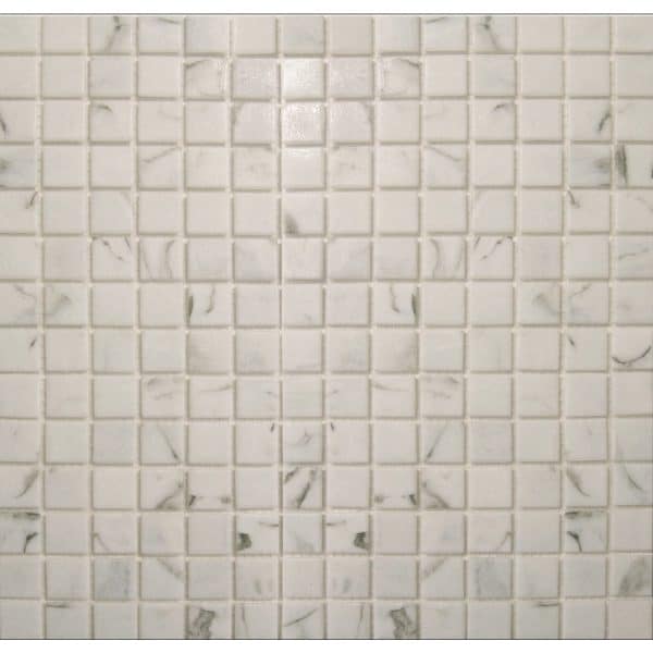 Mosaikmatte Glas Marmor Schwarz Weiß 33 cm x 33 cm