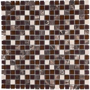 Mosaikmatte Glas Naturstein Beach 30 cm x 30 cm