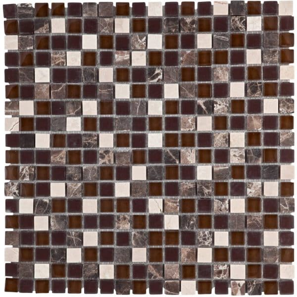Mosaikmatte Glas Naturstein Beach 30 cm x 30 cm