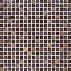 Mosaikmatte Glas Naturstein Steel 30 cm x 30 cm