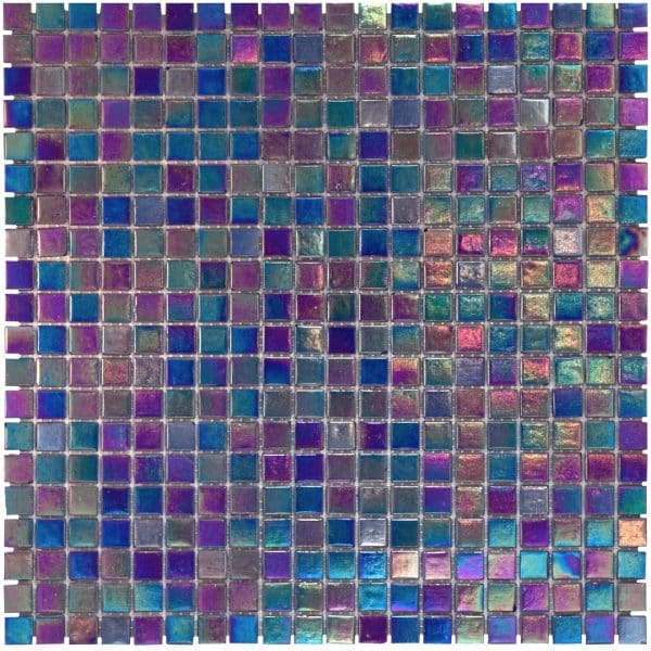 Mosaikmatte Glas Perlmutt Dunkelblau 33 cm x 33 cm