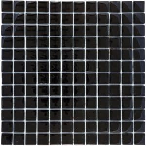 Mosaikmatte Glas Schwarz Uni 30 cm x 30 cm