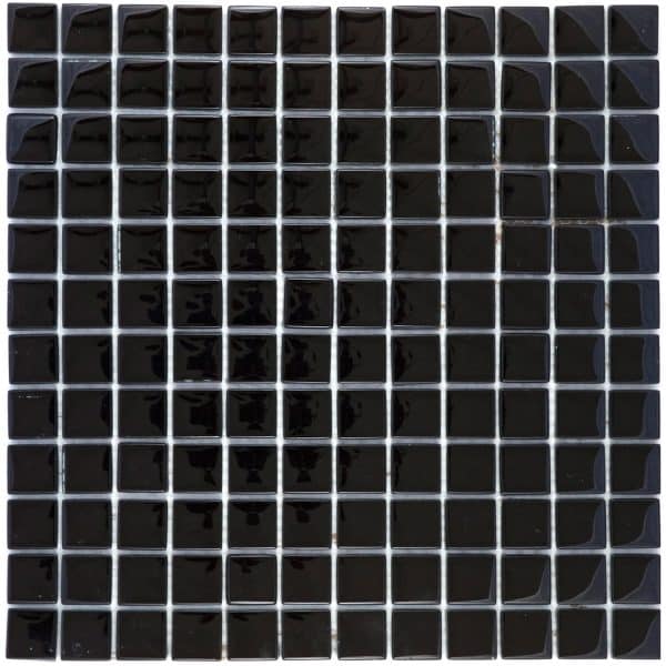 Mosaikmatte Glas Schwarz Uni 30 cm x 30 cm