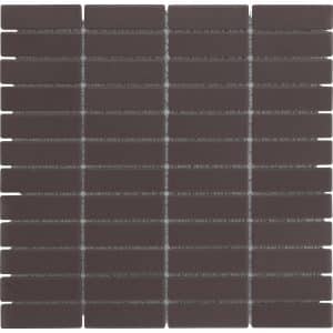 Mosaikmatte Keramik Dark Grey matt 28