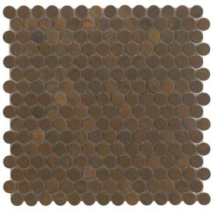 Mosaikmatte Knopf Metall Kupfer 30 cm x 30 cm