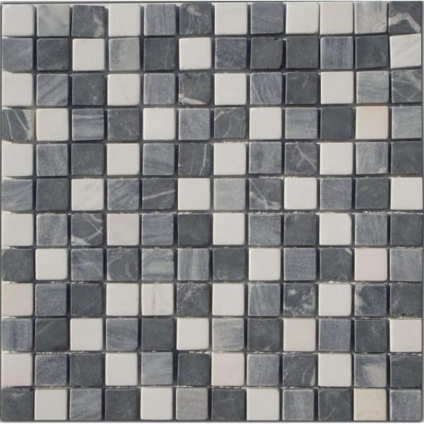 Mosaikmatte Marmor Grau Weiß Mix 30 cm x 30 cm