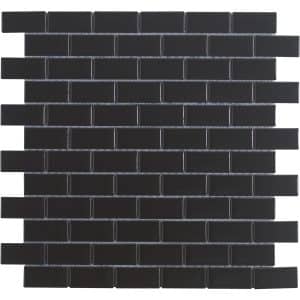 Mosaikmatte Metro Keramik Schwarz 30 cm x 30 cm