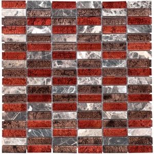 Mosaikmatte Naturstein Metalica Marron 30 cm x 30 cm