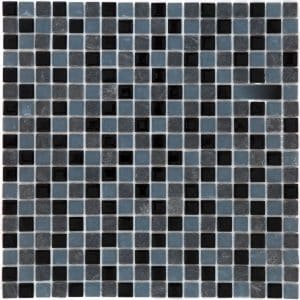 Mosaikmatte Naturstein Schwarz Grau 30 cm x 30 cm