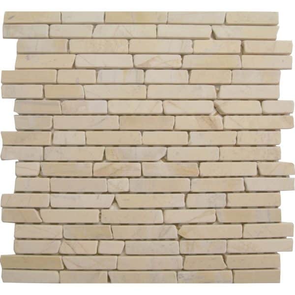 Mosaikmatte Naturstein Yellow Sun Brick 30 cm x 30 cm