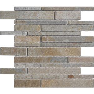 Mosaikmatte Quarzit Beige Bunt Bricks 30 cm x 30 cm