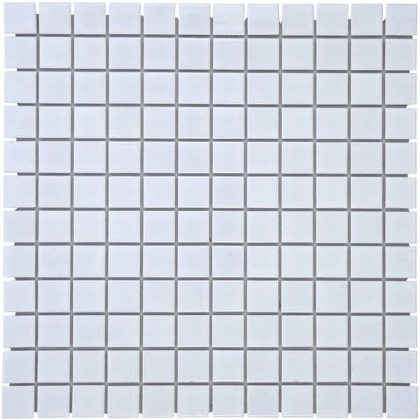 Mosaikmatte Weiß glänzend Keramik 33 cm x 33 cm