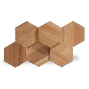 Rebel of Styles Holzverblender UltraWood Teak Hexagon 26 cm x 15 cm Braun