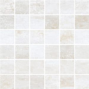 Vabene Mosaikfliese Allora Due Bianco Feinsteinzeug Weiß 30 cm x 30 cm