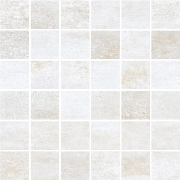 Vabene Mosaikfliese Allora Due Bianco Feinsteinzeug Weiß 30 cm x 30 cm