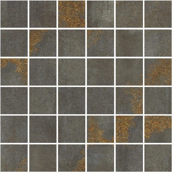 Vabene Mosaikfliese Metallica Feinsteinzeug Titan 30 cm x 30 cm