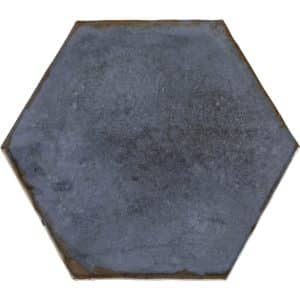 Wandfliese Antik Hexagon Steingut Azur Glasiert Glänzend 15 cm x 17