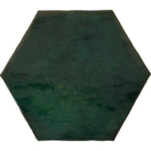Wandfliese Antik Hexagon Steingut Moos Glasiert Glänzend 15 cm x 17