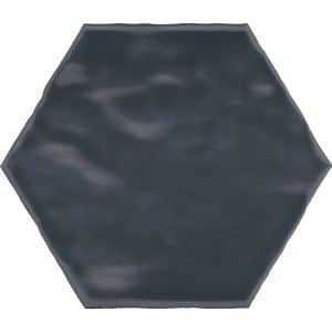Wandfliese Artisa Hexagon Steingut Blau Glasiert Glänzend 15 cm x 17