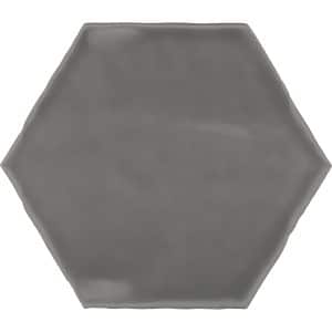 Wandfliese Artisa Hexagon Steingut Carbon Glasiert Glänzend 15 cm x 17