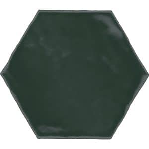 Wandfliese Artisa Hexagon Steingut Grün Glasiert Glänzend 15 cm x 17