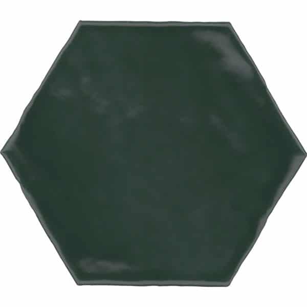 Wandfliese Artisa Hexagon Steingut Grün Glasiert Glänzend 15 cm x 17