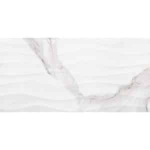 Wandfliese Calacatta Wave Feinsteinzeug Weiß-Grau Glasiert 30 x 60 x 1 cm