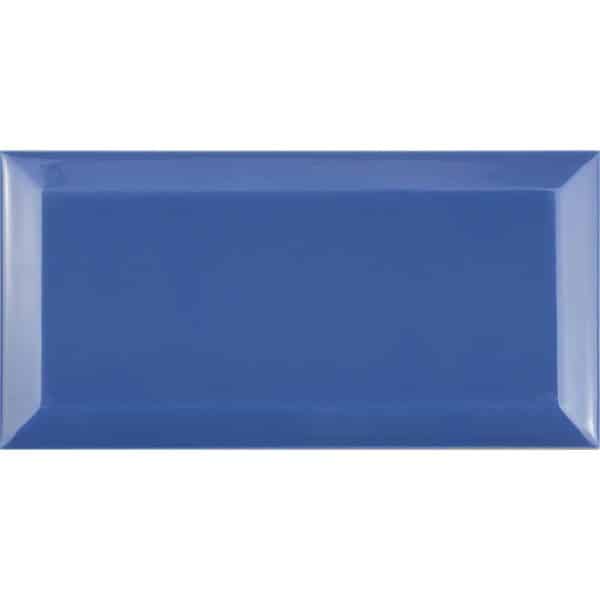 Wandfliese Facette Metro Blau glänzend glasiert 10 cm x 20 cm