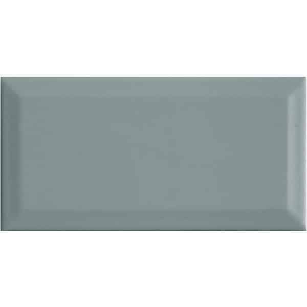 Wandfliese Facette Metro Grau glänzend glasiert 10 cm x 20 cm