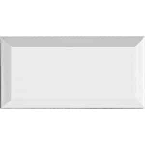 Wandfliese Facette Metro Weiß glänzend 10 cm x 20 cm