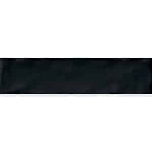 Wandfliese Loft 6 cm x 25 cm Schwarz glasiert glänzend