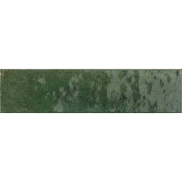 Wandfliese Lotis Steingut Grün Glasiert Glänzend 6 cm x 24 cm