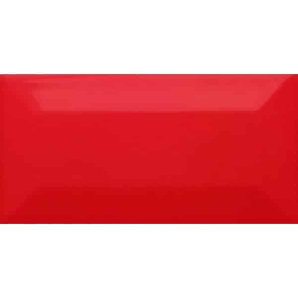 Wandfliese Metro Facette Rot Glasiert Glänzend 7