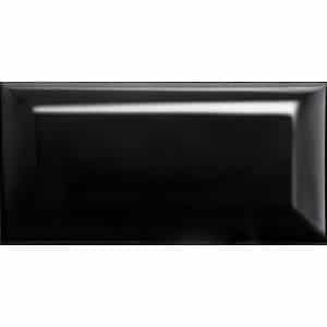 Wandfliese Metro Facette Schwarz Glasiert Glänzend 7