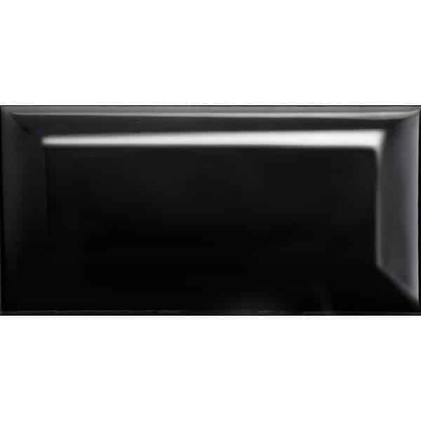 Wandfliese Metro Facette Schwarz Glasiert Glänzend 7