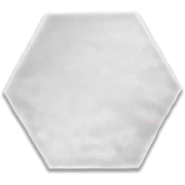 Wandlfiese Hexagon Snow White Glasiert Glänzend 15 cm x 17