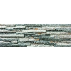 Wandverblender Behobia Feinsteinzeug Glasiert Gris Matt 17 cm x 52 cm