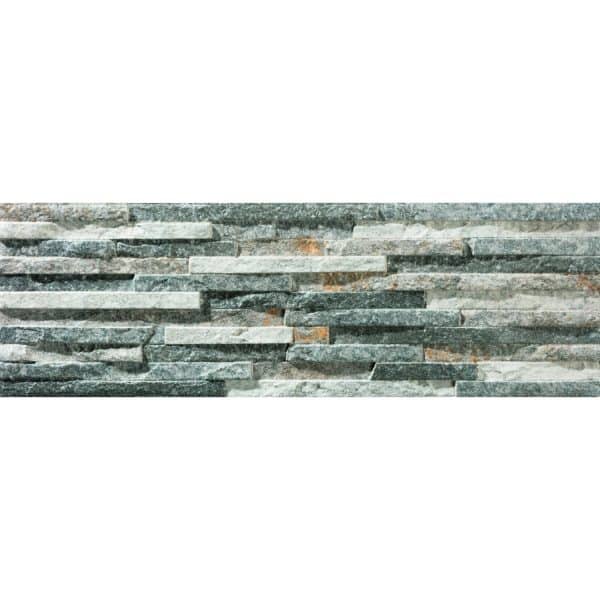 Wandverblender Behobia Feinsteinzeug Glasiert Gris Matt 17 cm x 52 cm